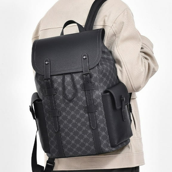 Curved Shoulder Strap New Men's Casual Business Travel Backpack,8626 Black