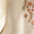 thumbnail image 7 of BODOAO Women Linen Embroidered Top Vacation Shirts Quick Dry Flowy Shirts Peasant Blouses Loungewear Summer Half Sleeve Soft Breathable Boho Tops Mexican Tunic Tops Fashion Outfits Beige 2Xl, 7 of 7