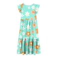 thumbnail image 4 of Mikilon Girls Casual Maxi Floral Dress Long Sleeve Holiday Dresses with Pockets for 6-12 Years, 4 of 5