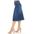 thumbnail image 2 of Fashion2Love Women's Juniors/Plus Size Calf- Length A-Line Stretch Denim Skirt, 2 of 6
