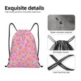 thumbnail image 4 of Xecao Pink Donut Pattern Sports Drawstring Backpack - String Swim Gym Bag with Wet Proof Pocket for Women&Men-Small, 4 of 6
