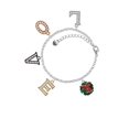 thumbnail image 2 of Delight Jewelry Enamel Wreath with Bow Multi-Colored Crystal Love Charm Bracelet, 2 of 5