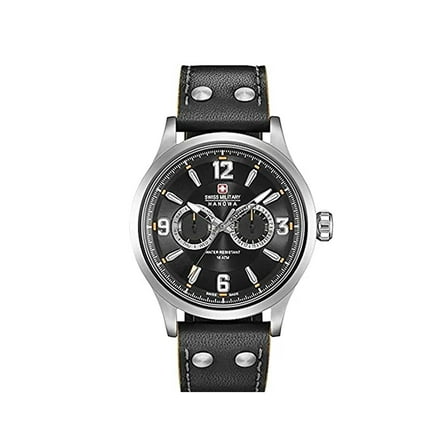 Swiss Military Hanowa S-Steel Black Dial Quartz Mens Watch 06-4307.04.007