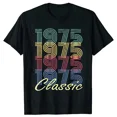 thumbnail image 1 of Camisetas de algodón de manga corta con diseño gráfico de leyendas vintage nacidas en 1975, 49 años, regalos de cumpleaños, 1 of 6