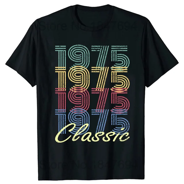Camisetas de algodón de manga corta con diseño gráfico de leyendas vintage nacidas en 1975, 49 años, regalos de cumpleaños
