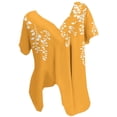 thumbnail image 1 of Blusas de Manga Corta para las Mujeres con Cuello en V Impreso Suéter Casual Top, Blusas para las Mujeres Casual, 1 of 4