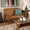 Tan, Walnut Brown, variant on Nikko Mid-century Modern Tan Faux Leather Upholstered and Walnut Brown finished Wood Loveseat