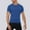 Blue, variant on Dianli Workout Training Men's Solid Color Raglan Sleeve Short Sleeve Round Neck Training Shirt Tight-Fit Quick-Dry Breathable Stretch Athletic Tee for Running Gym Activewear