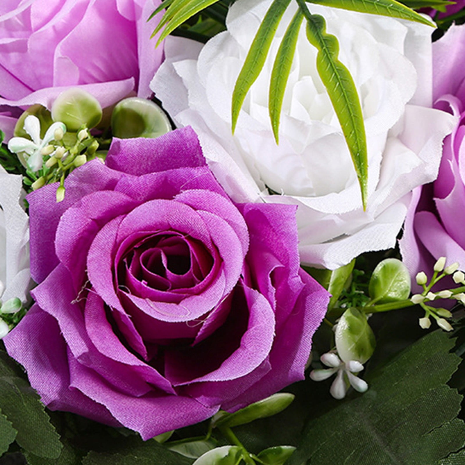 Clearance Artificial Silk Funeral Flowers Grave Tribute Flowers Wreath Memorial, Artificial Flower for Graves, Grave Flower Cemetery Floral Pots, Plastic Faux Plants Bouquets, UV Resistant Fake Plant