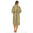 thumbnail image 4 of Women's Luxury Terry Cotton Bathrobe Spa Robe Bath Robes Shawl Collar Stripe Mustard S, 4 of 7