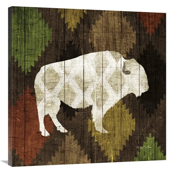 Global Gallery's 'Southwest Lodge Buffalo' By Michael Mullan Stretched Canvas Wall Art