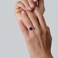 thumbnail image 4 of Gem Stone King 2.94 Ct Cushion Blue Sapphire 18K Rose Gold Plated Silver Ring, 4 of 5