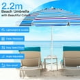 thumbnail image 6 of Gymax 7.2ft Beach Umbrella Outdoor Patio Garden w/ Carrying Bag Sand Anchor Blue, 6 of 10
