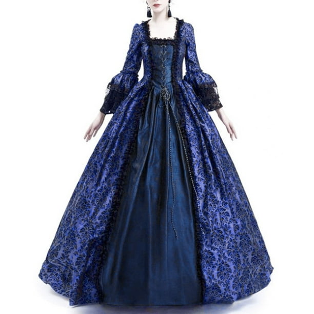 Women S Victorian Ball Gown Vintage Medieval Elegant Flare Sleeve Historical Court Rococo Dress Halloween Dress Walmart Com