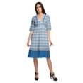 thumbnail image 1 of Moomaya Robe à Manches Courtes pour Femmes Robe de Soirée en Coton Imprimé Tenue Décontractée, 1 of 4