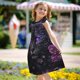 thumbnail image 5 of Fotbe Purple-Eyed Floral Leopard Vestido de Dormir para Niñas de 3 a 10 Años, Mangas Cortas, Estilo Princesa, Pijama Camisón con Mangas Voladas-Medium, 5 of 6