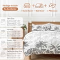 thumbnail image 6 of King 4 Piece Bedding Set Summer Botanical Palm Trees Soft Breathable Duvet Cover and Pillowcase, Abstract Beach Scenery Duvet Cover Set Bed Sheets for Bedroom Dormitory Guest Room, 6 of 9