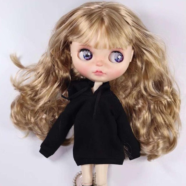 Ropa de Muñeca de Moda Baoblaze con Capucha para 1/6 Ob24 Soldier Doll Accs Negro