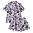 thumbnail image 4 of Gray Halloween Womens Pajamas Set Satin Women's Halloween Pajamas Pumpkin Ghost Pjs Button Down 2 Piece Lounge Set M, 4 of 4