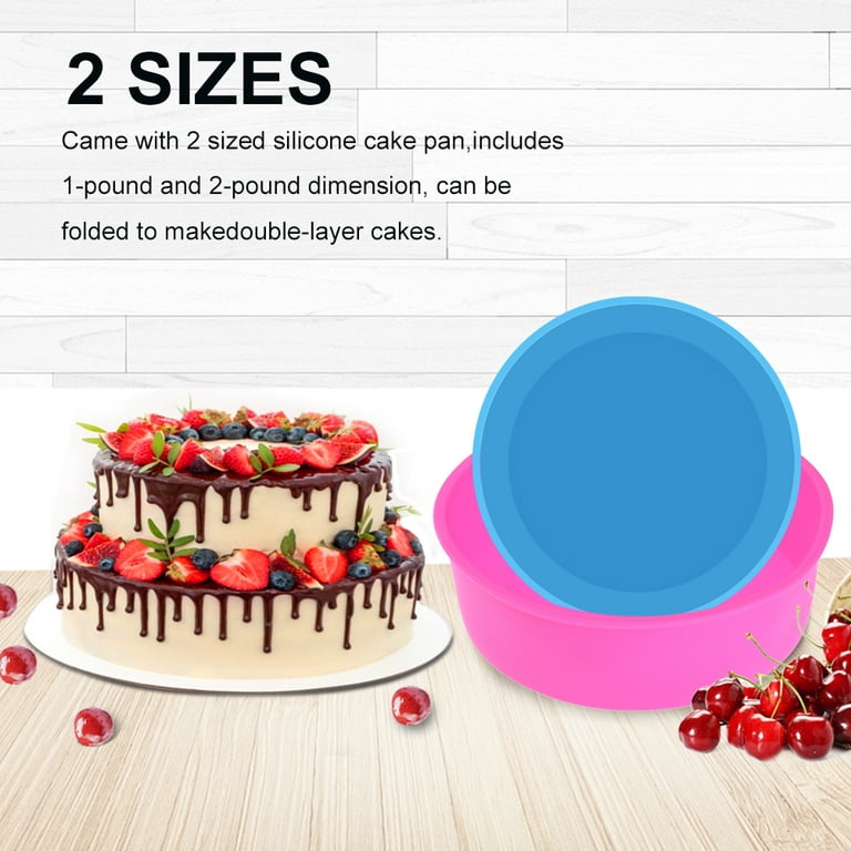 2pcs 8 Inch Silicone Cake Pan for Baking, Round Cake Molds Silicone Baking  Pan Non-Stick Quick Release Suitable for Cheesecake Chocolate Cake Brownie