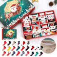 thumbnail image 1 of 24 Days Christmas Socks Advent Calendar Set For Kids Holiday Countdown With Festive Santa Snowman Designs, 1 of 6