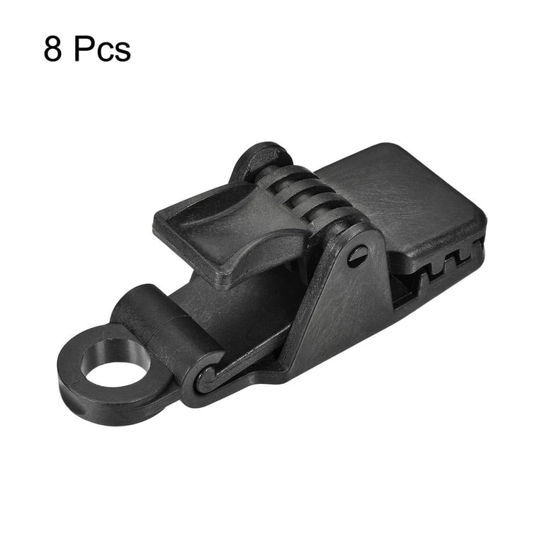 Unique Bargains Tent Clips Jaw Lock Grip Tarp Clamps Set Fastener for  Camping Canopy Outdoor Black Pack of 8