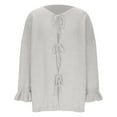 thumbnail image 5 of WRKEKC Chandail Oversize à Col Rond pour Femmes Manches Longues Doux Respirant pour Détente et Week-End Gris G, 5 of 5