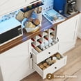 thumbnail image 6 of 75"H 63"W Farmhouse Pantry Cabinet with Hutch & Power Outlet Pegboard, Large Kitchen Storage Cabinet with 4 Sliding Barn Door with Wine Glass Rack, 6 of 9