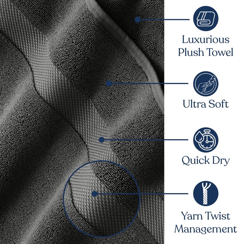 Delara Organic Cotton Bath Towel Pack of 4, GOTS & OEKO-TEX Certified, Premium Hotel Quality Towels, 650 GSM, Soft, Quick Dry & Ultra-Absorbent