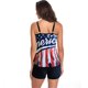 thumbnail image 5 of MKLEKYY Trajes De Baño Mujer 2 Piezas Women Plus Size Vintage Print Strappy Back Tankini Set Two Piece Swimdress Panty Bathing Suit Beachwear, 5 of 5