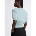 thumbnail image 4 of Scoop Women's and Women’s Plus Fluffy Sweater with Short Sleeves, Lightweight, Sizes XS-4X, 4 of 6