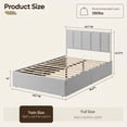 thumbnail image 2 of LEDREM Twin Size Hydraulic Lift-Up Storage Bed Frame with Upholstered Headboard, 12.5-Inch Underbed Space, Supports 550 lbs, Dove Gray, 2 of 5