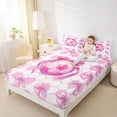 thumbnail image 3 of Erosebridal Pink Football Print Girls Queen Sheet Sets,Kawaii Bow Cute Bowtie Bed Set For Kids 4 Pieces, 3 of 6