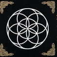 thumbnail image 3 of THE ART BOX Altar Cloth Tarot Cards Table Napkins Witchcraft Supplies Black Gold Tablecloth Square Alter Pagan Spiritual Celestial Deck Cloth with Fringes , Tripple Moon , 36x36 Inches, 3 of 3