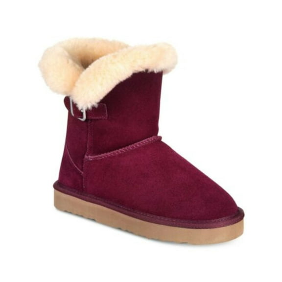 STYLE & COMPANY Womens Maroon Cold Weather Tiny 2 Round Toe Leather Booties 8 M