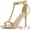 Gold, variant on Unique Bargains Women's T Strap Rhinestone Ankle Strap Stiletto Heels Sandals