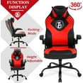 thumbnail image 2 of PC Gaming Chair Racing Office Chair Ergonomic Desk Chair Massage Executive PU Leather Computer Chair with Lumbar Support Armrest Headrest Task Rolling Swivel Chair for Women Adults(Red), 2 of 7