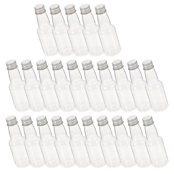 ACDANC 25 Pcs Transparent Juice Bottle Reusable Shot Bottles with Caps