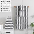 thumbnail image 2 of Jessy Home 2 Piece Dark Gray Grid Stripe Hand Towels Set, 2 of 6