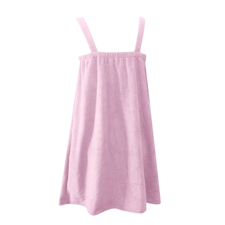 Women Summer Bathrobe Ladies Bath Dress Beauty Salon Wrap Towel Dress With Straps Bath Towel For Ladies
