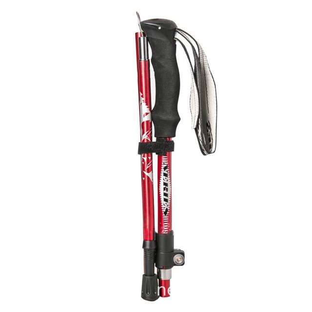 Eigraketly NERIES Bastones de senderismo Duradero Ajustable para ancianos Cuerpo de aluminio Resistente a la corrosión Equipo de escalada Escalada rojo