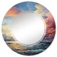 thumbnail image 2 of Designart "Canvas of the Skies Cloudy Artistry III" Landscapes Round Wall Mirror - Traditional Oval Printed Decorative Oversized Mirror - Multiple Color Options, 2 of 4