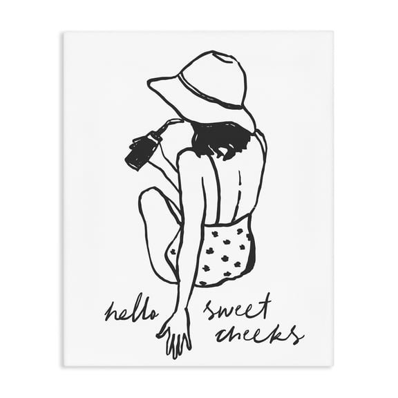 Stupell Industries Contemporary Bathroom Refresh Sweet Cheeks Canvas Art, 16 x 20, by Lettered and Lined