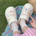 thumbnail image 4 of Zapatos de suela gruesa con agujeros para mujer, estilo nuevo y creativo, para vacaciones en la playa, sandalias de playa para mujer, ropa de abrigo elevada de EVA para verano, 4 of 6