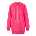 thumbnail image 4 of Resicozy Women's Zip Up Hoodies Plus Size Long Tunic Sweatshirts Casual Fashion Fall Jacket Coat with Pockets Hot Pink L, 4 of 5