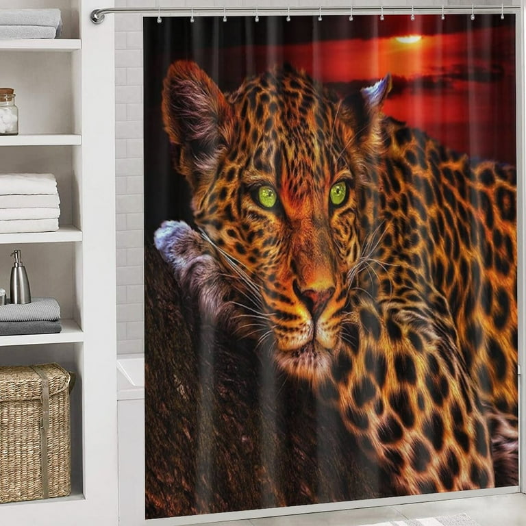 Animal print shower curtain deals