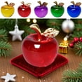 thumbnail image 7 of Cmunyle Blue Crystal Apple Ornament For Christmas Decoration And Gift With Sparkling Glass Design 2.36 X 1.96 X 1.96 Inches Blue Glass 1-Piece Christmas Apple Decor Blue, 7 of 7