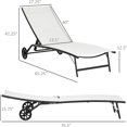 Chaise Lounge Outdoor Lounge Chair with Wheels Tanning Chair with 5