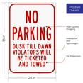 thumbnail image 3 of No Parking Dusk Till Dawn Red Sign, 24x36 Corrugated Plastic, 3 of 7