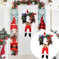 thumbnail image 3 of Billuyoard Guirnalda de Navidad de Papá Noel, puerta colgante decorativa, guirnaldas redondas, sombrero de Navidad, aro de bienvenida, colgante, favores de Kits de decoración para fiestas Billuyoard HA067917-00, 3 of 6